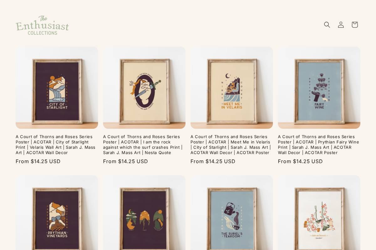 enthusiastcollections.com homepage screenshot