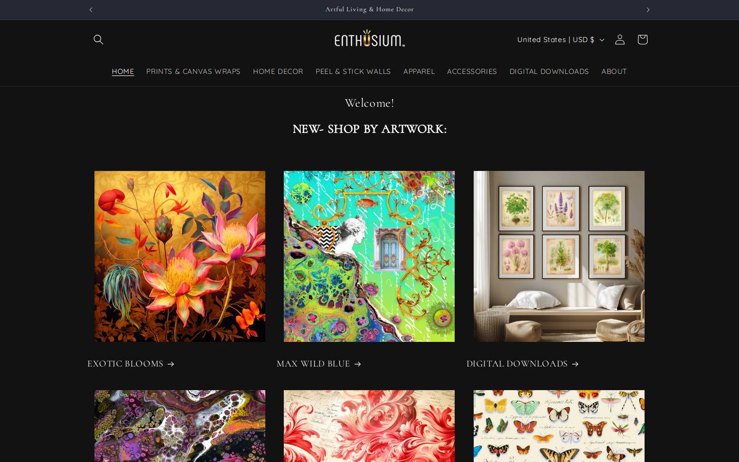 enthusium.com homepage screenshot