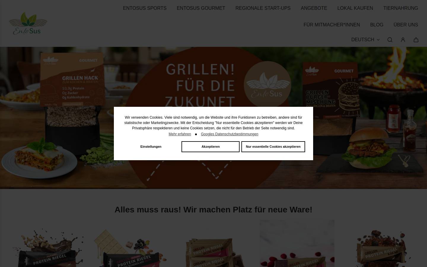 entosus.shop homepage screenshot