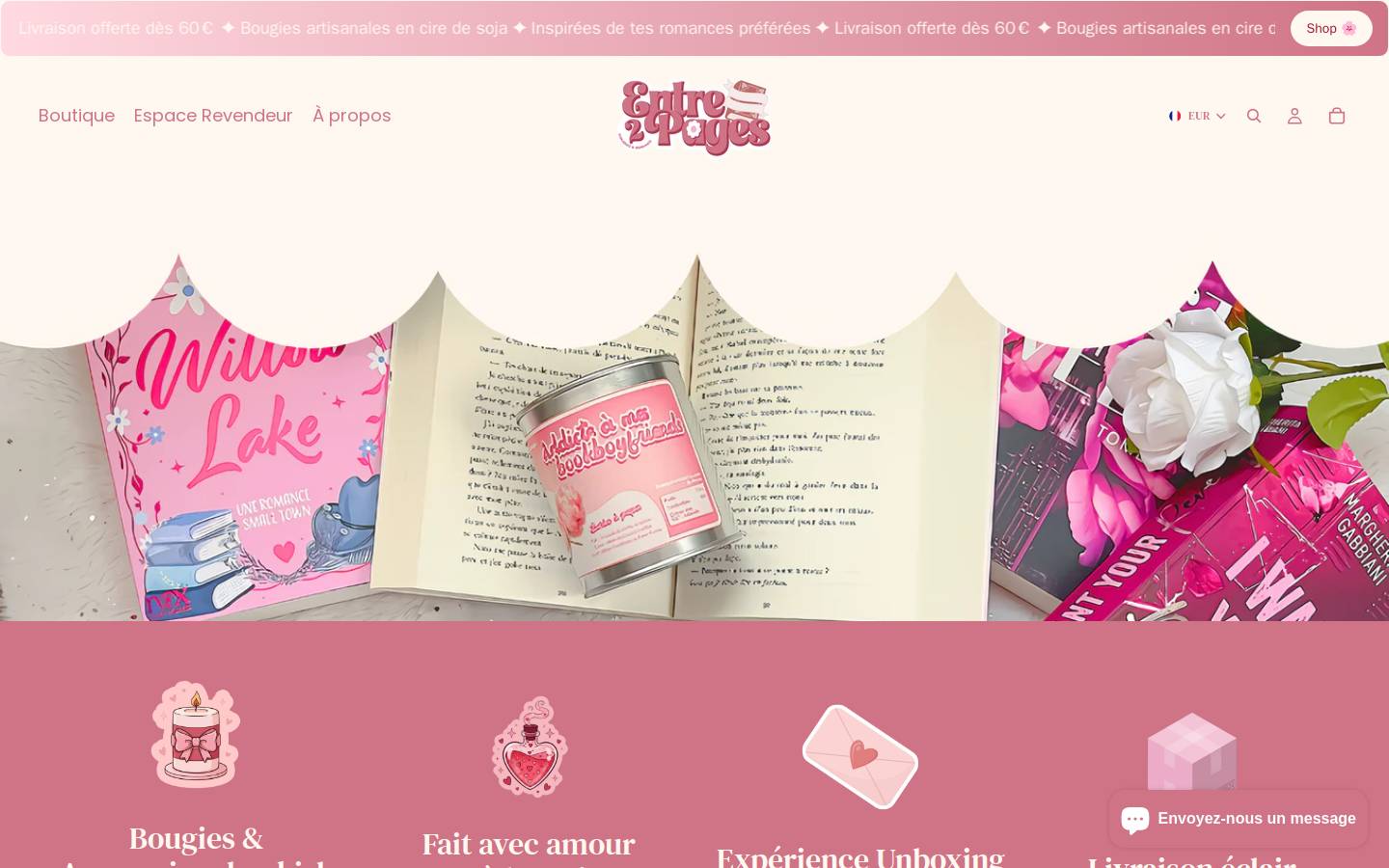 ENTRE DEUX PAGES homepage screenshot