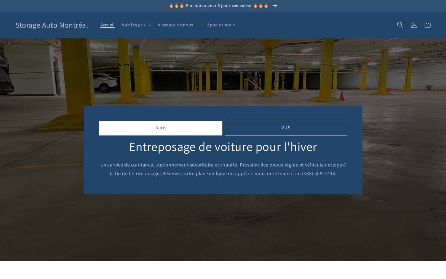 entreposagemontrealnord.com homepage screenshot