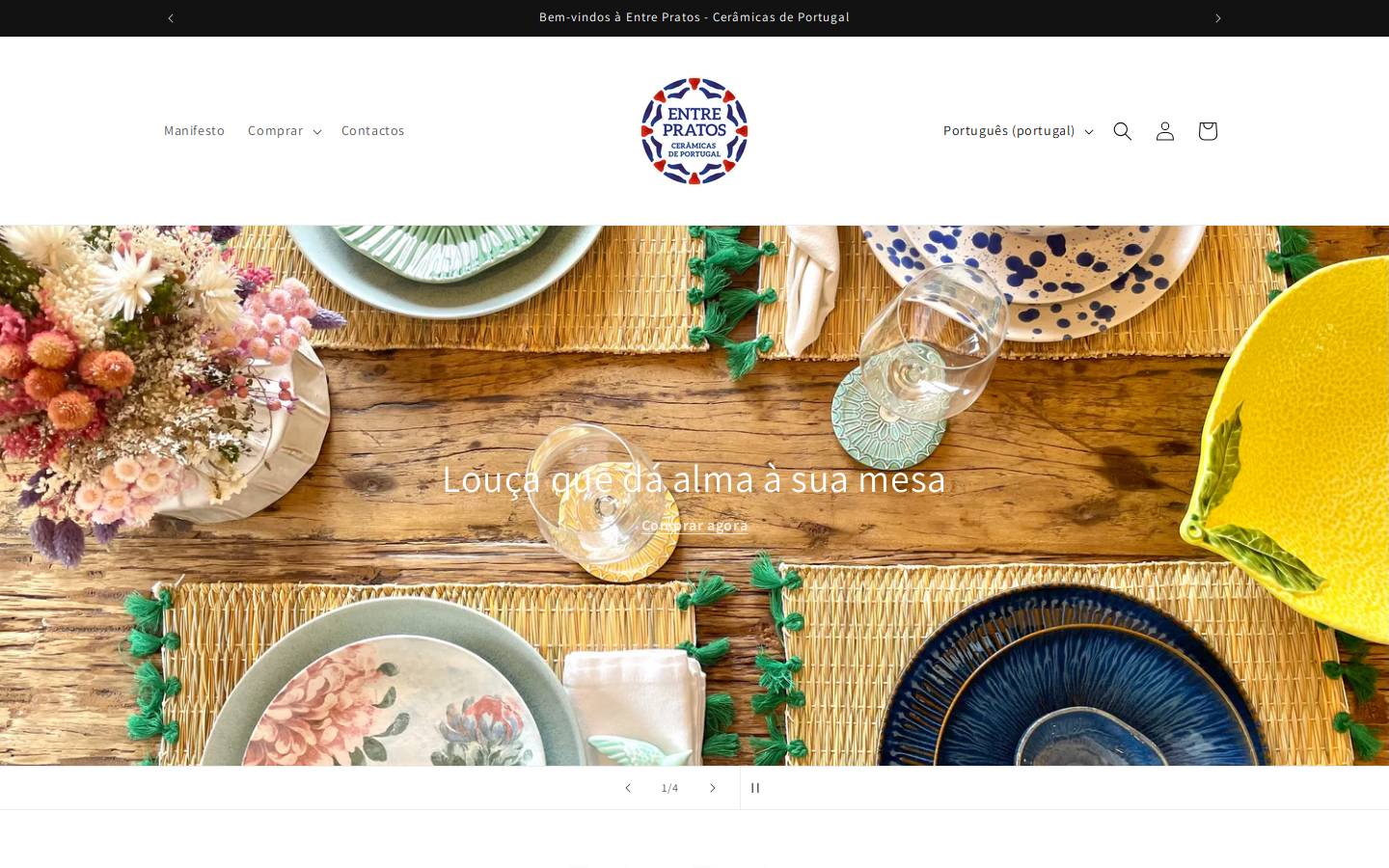 Entre Pratos - Cerâmicas de Portugal homepage screenshot