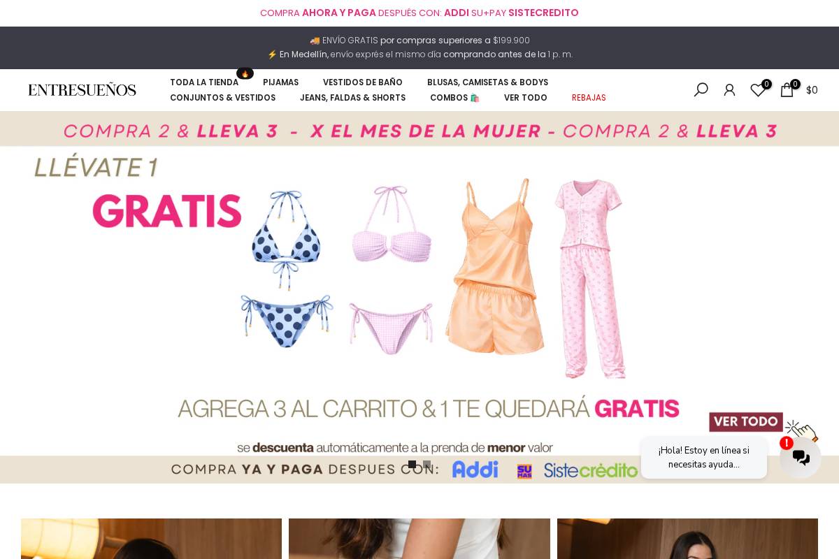 entresuenos.com.co homepage screenshot