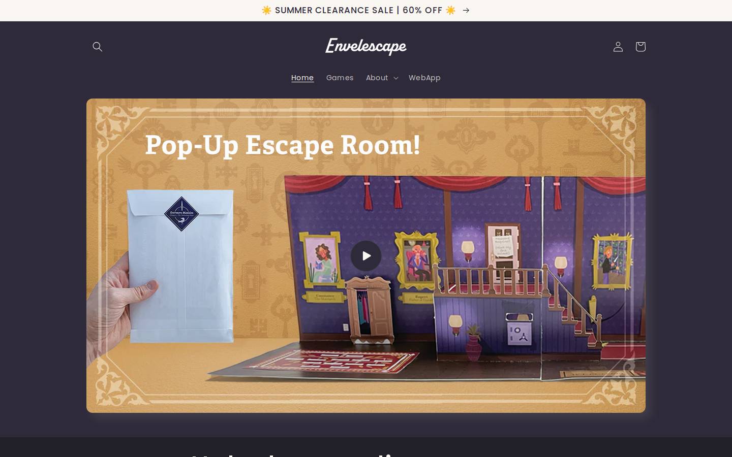 envelescape.ca homepage screenshot