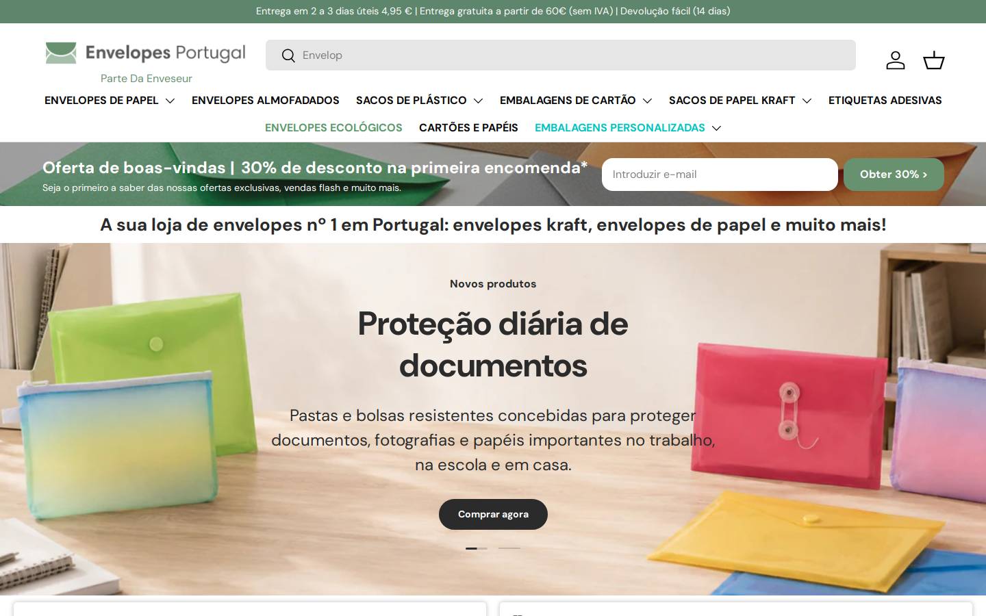 Envelopes.com homepage screenshot