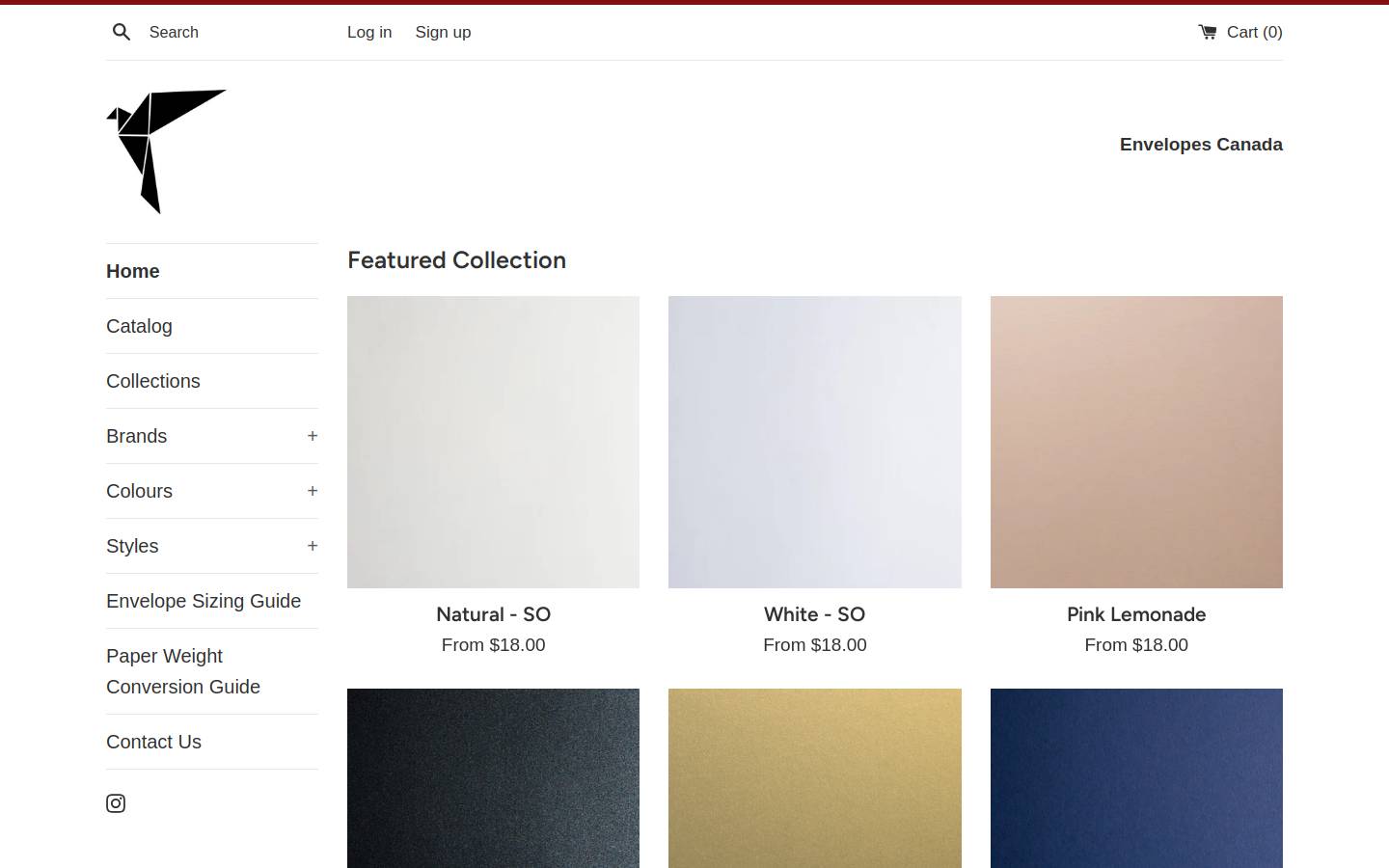 envelopescanada.ca homepage screenshot