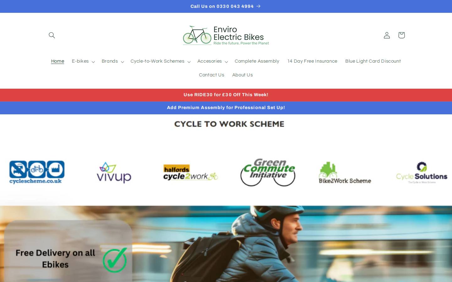 Enviroelectricbikes homepage screenshot