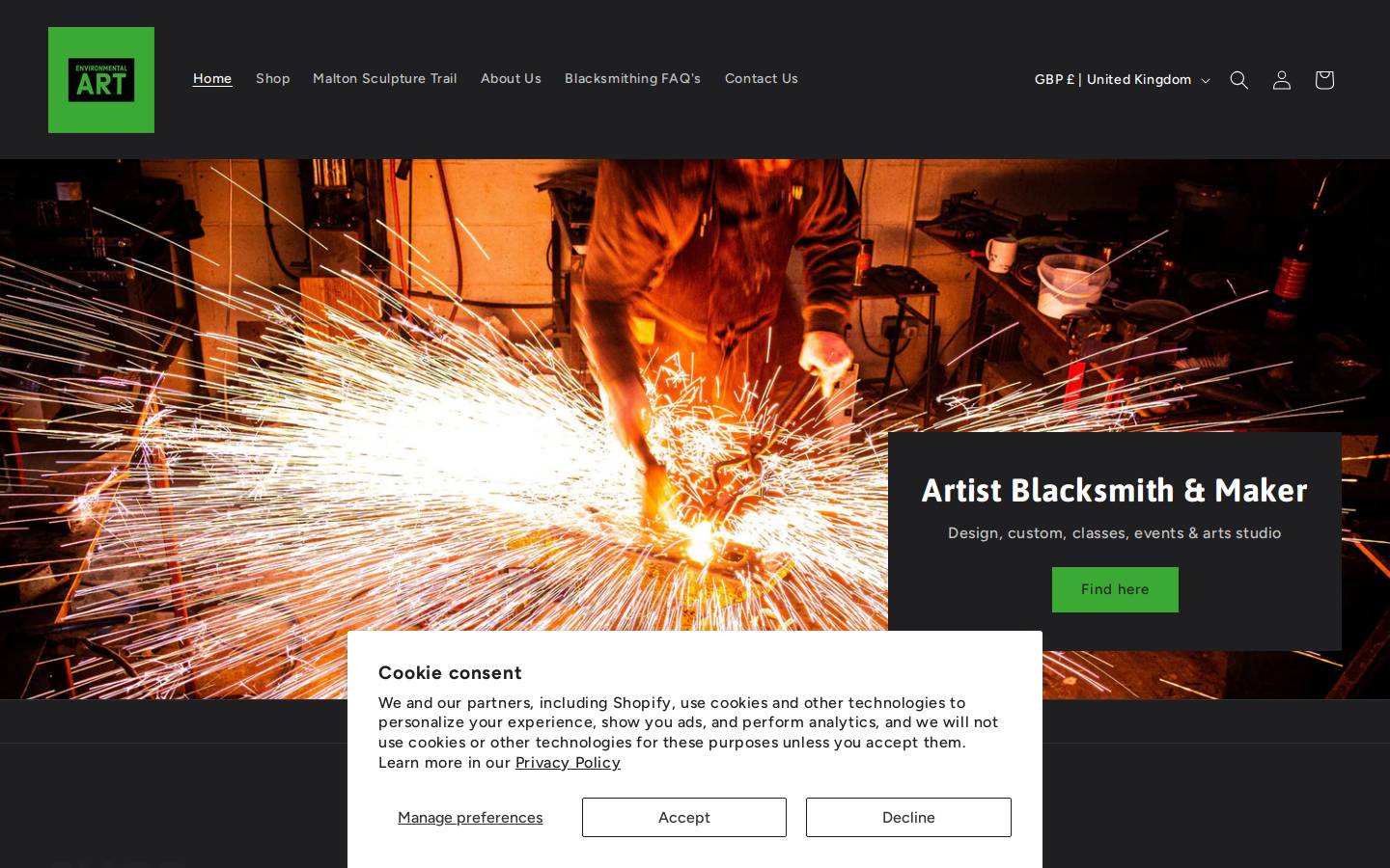 environmental-art.co.uk homepage screenshot
