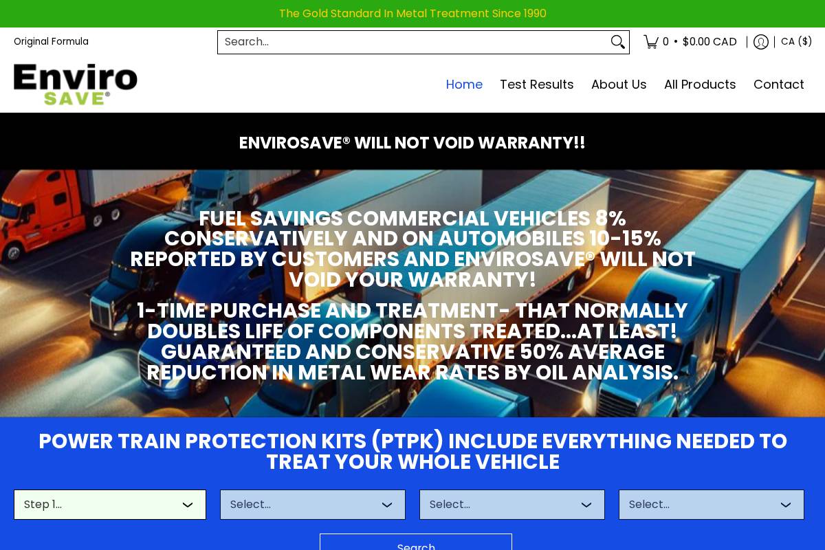 envirosave.ca homepage screenshot