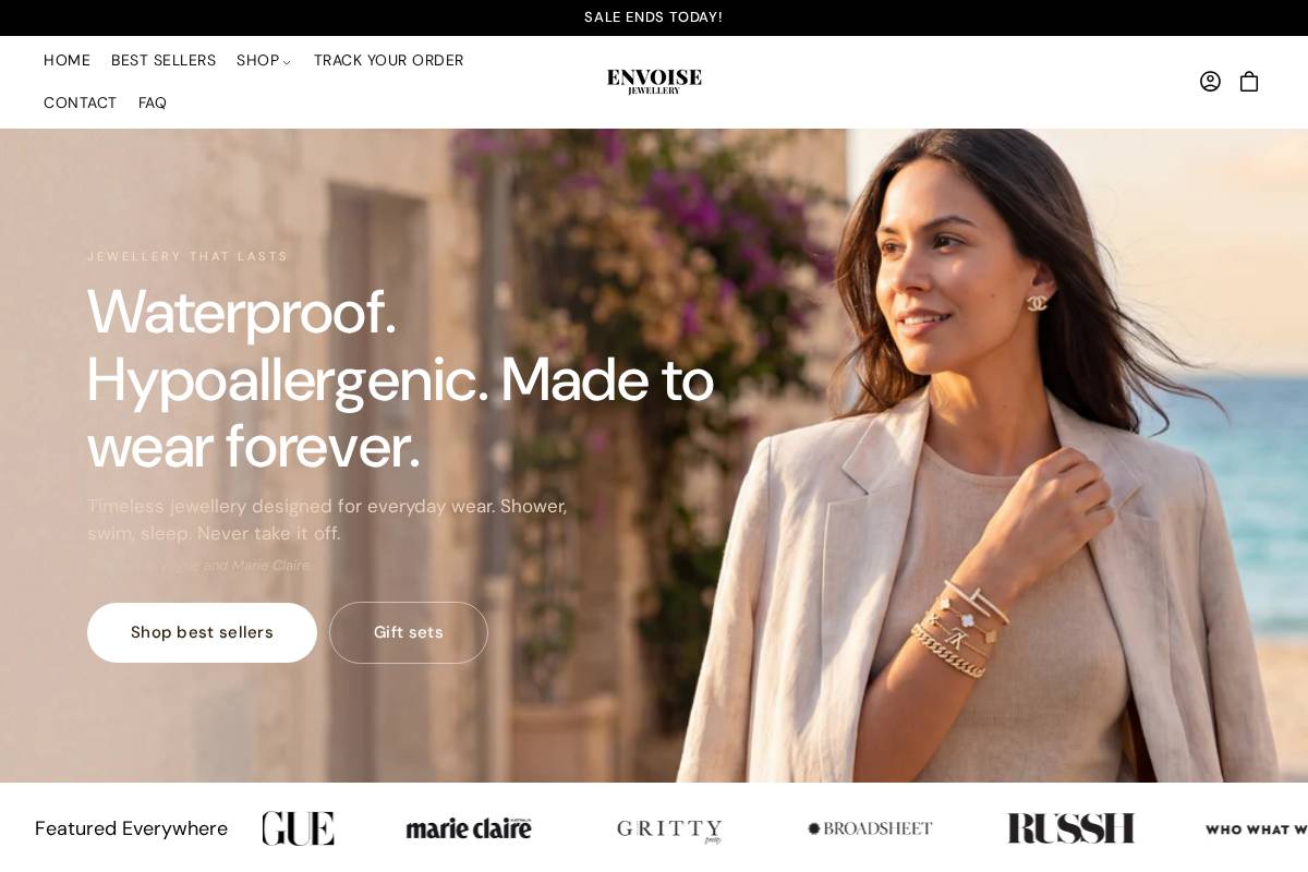 Envoise homepage screenshot