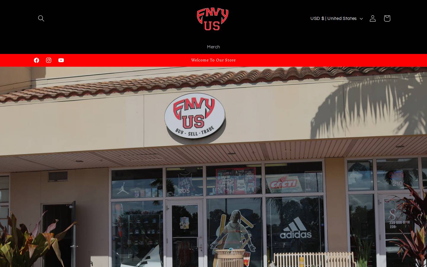 envyusshop.com homepage screenshot