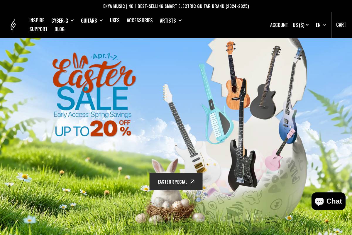 Enyamusicglobal homepage screenshot