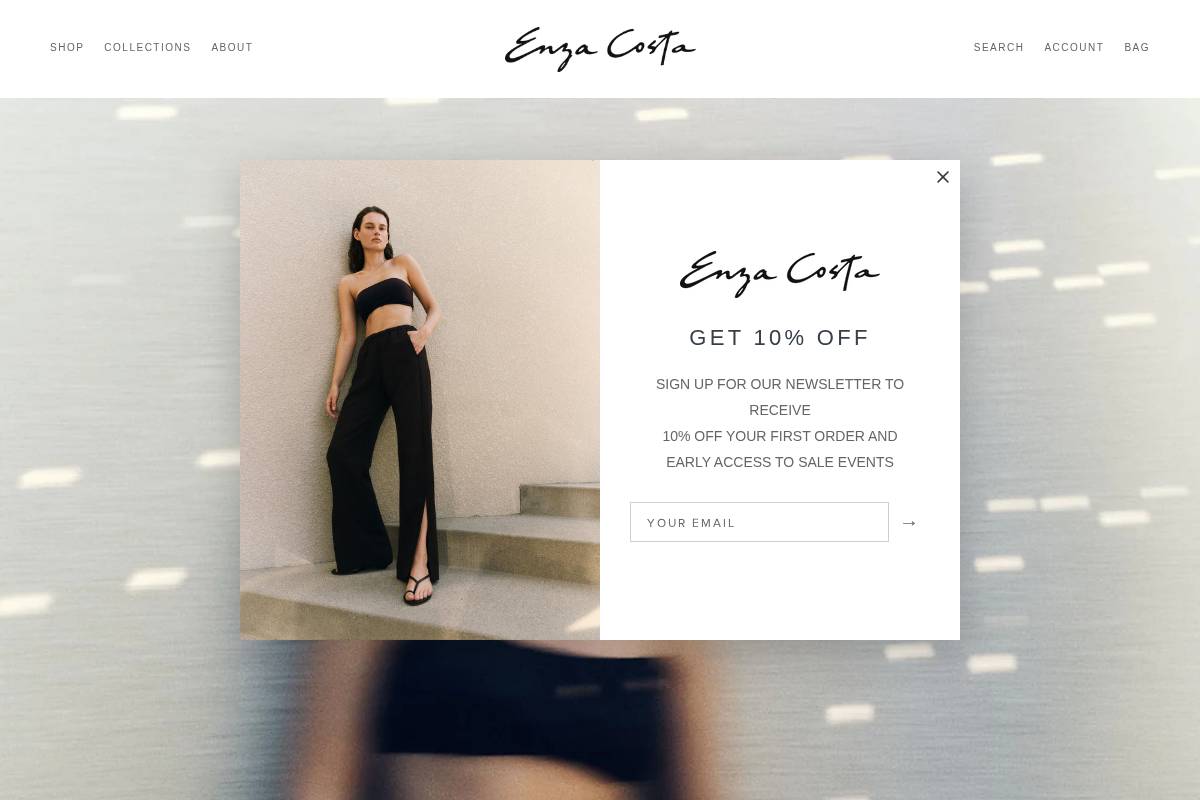 enzacosta.com homepage screenshot