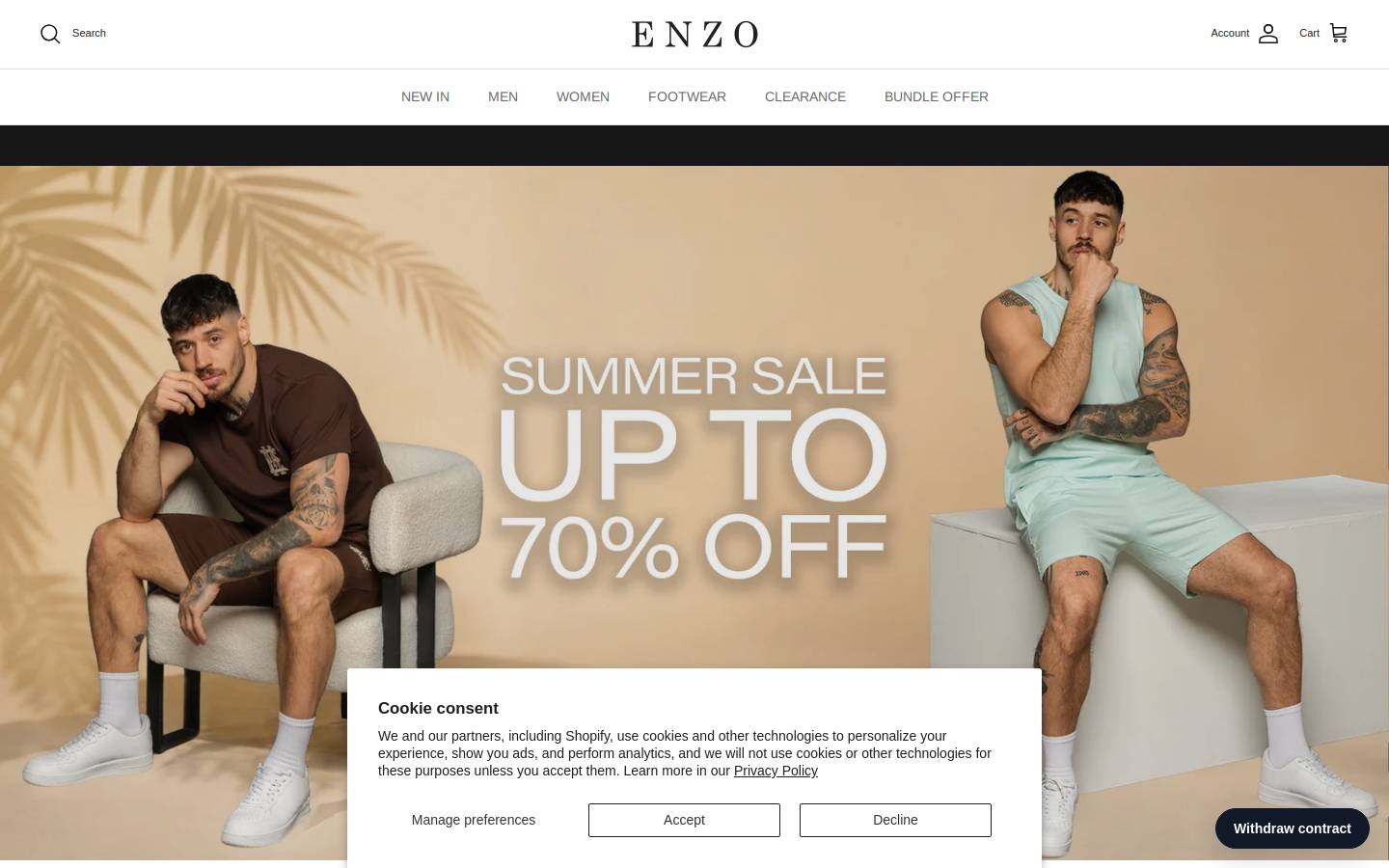 Enzo Jeans homepage screenshot