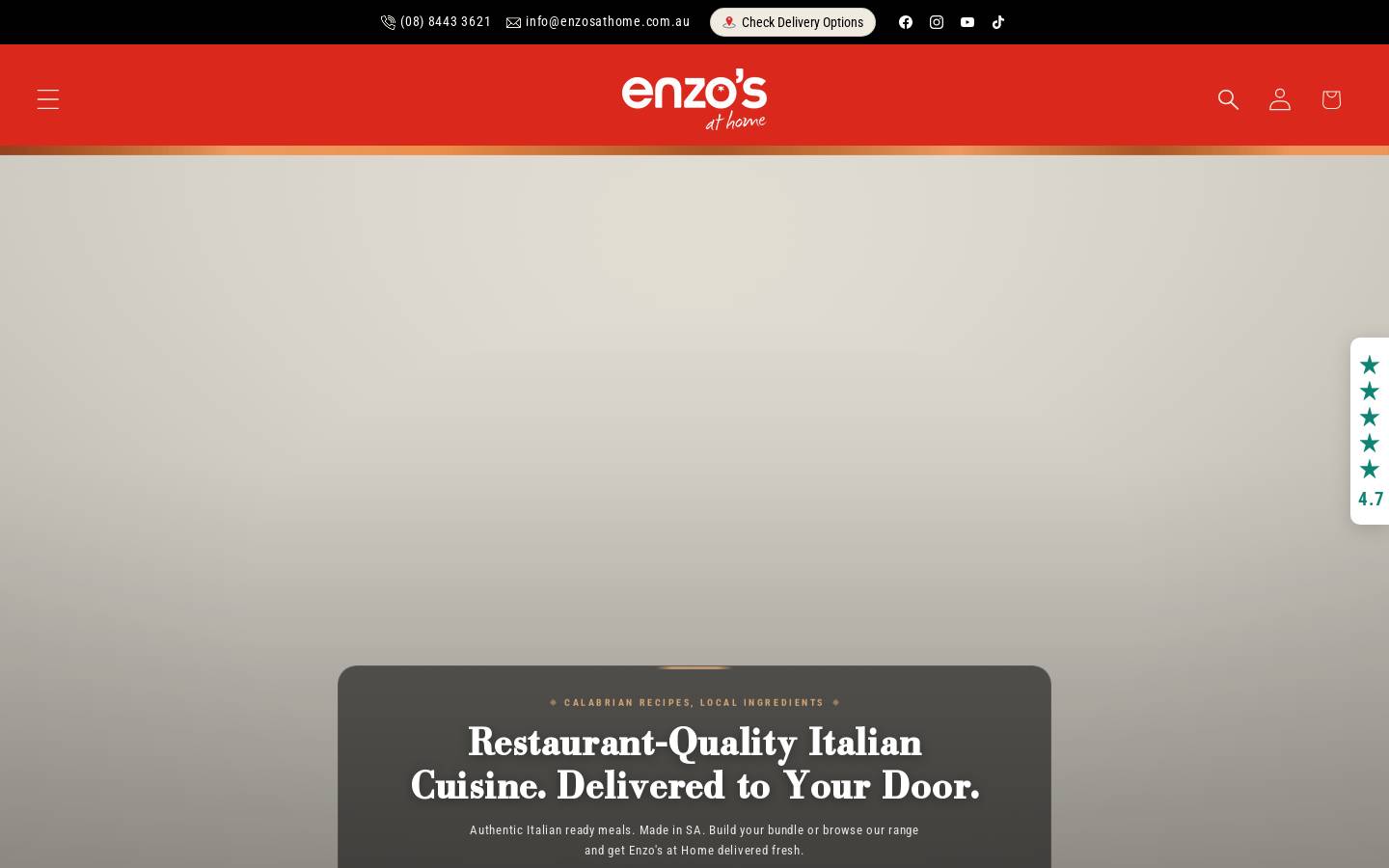 enzosathome.net.au homepage screenshot