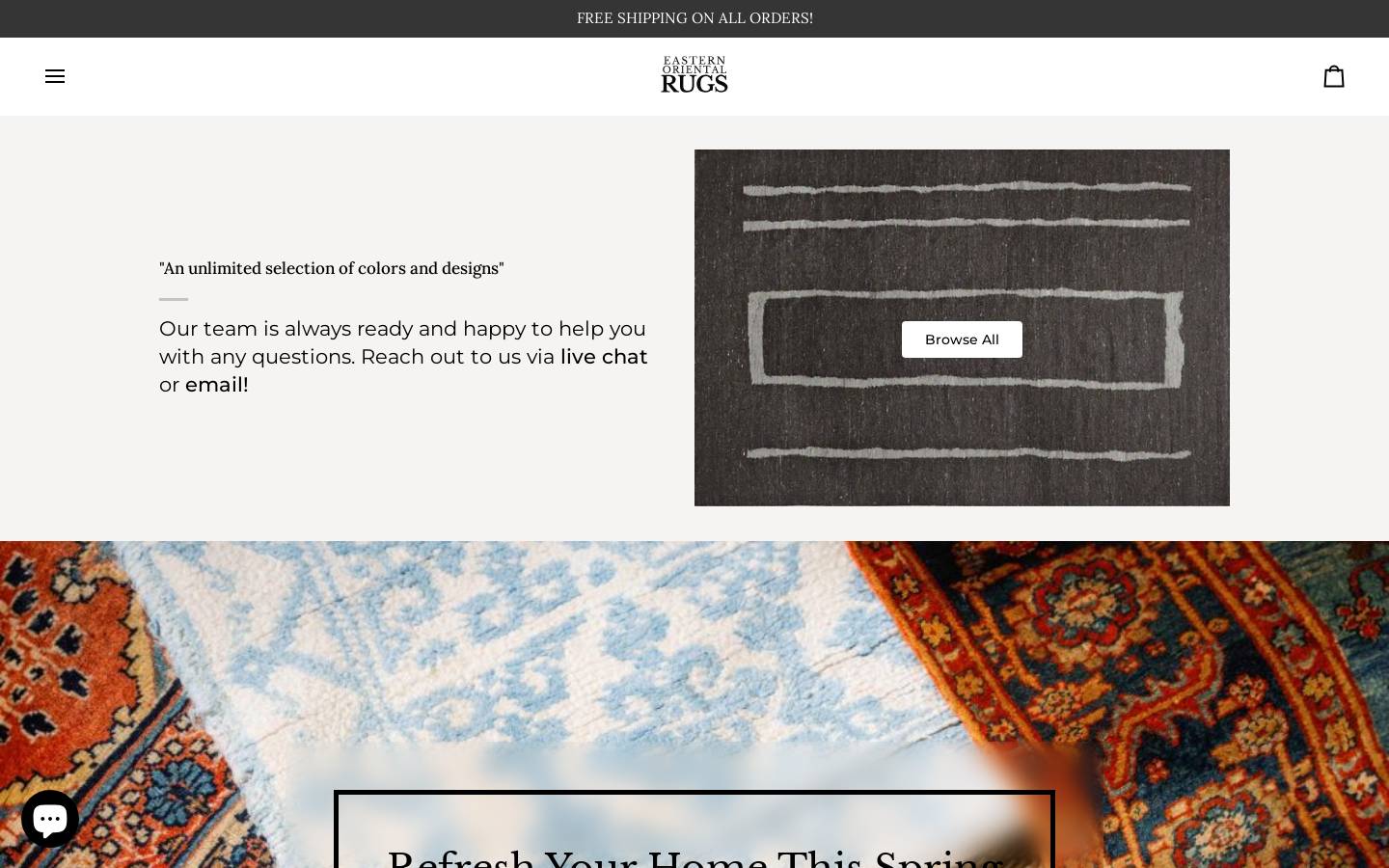 eorugs.com homepage screenshot