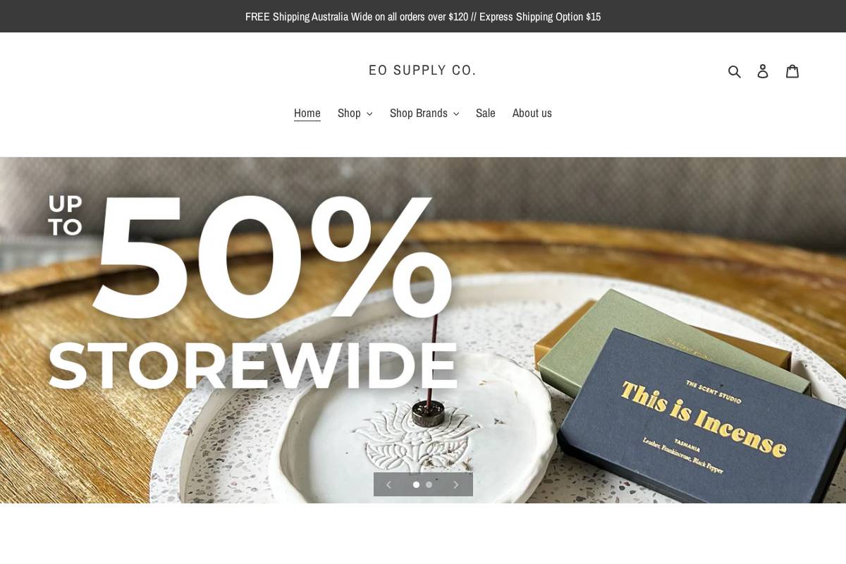 eosupplyco.com.au homepage screenshot