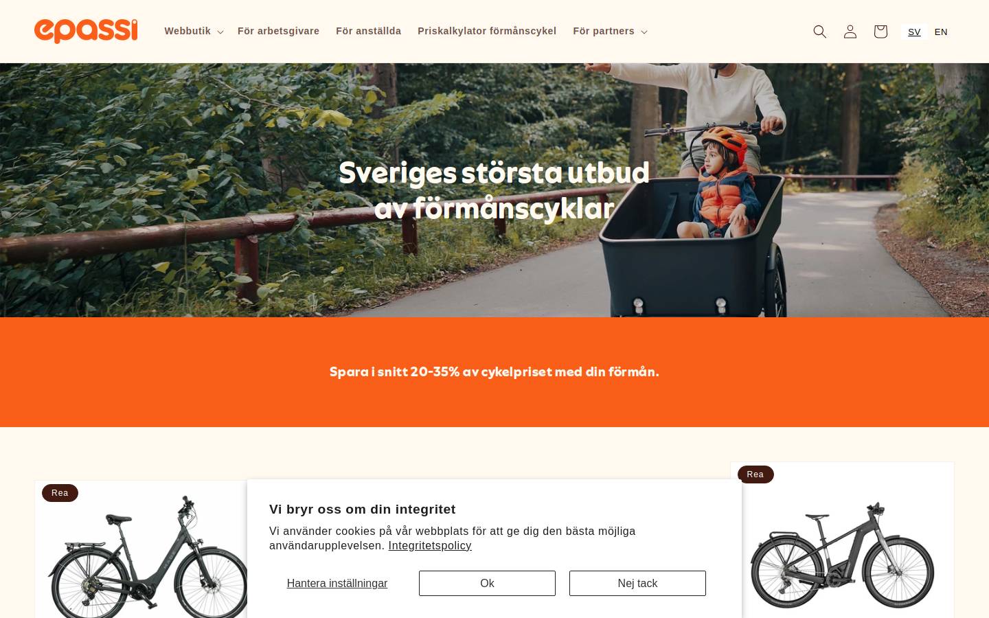 epassibike.se homepage screenshot