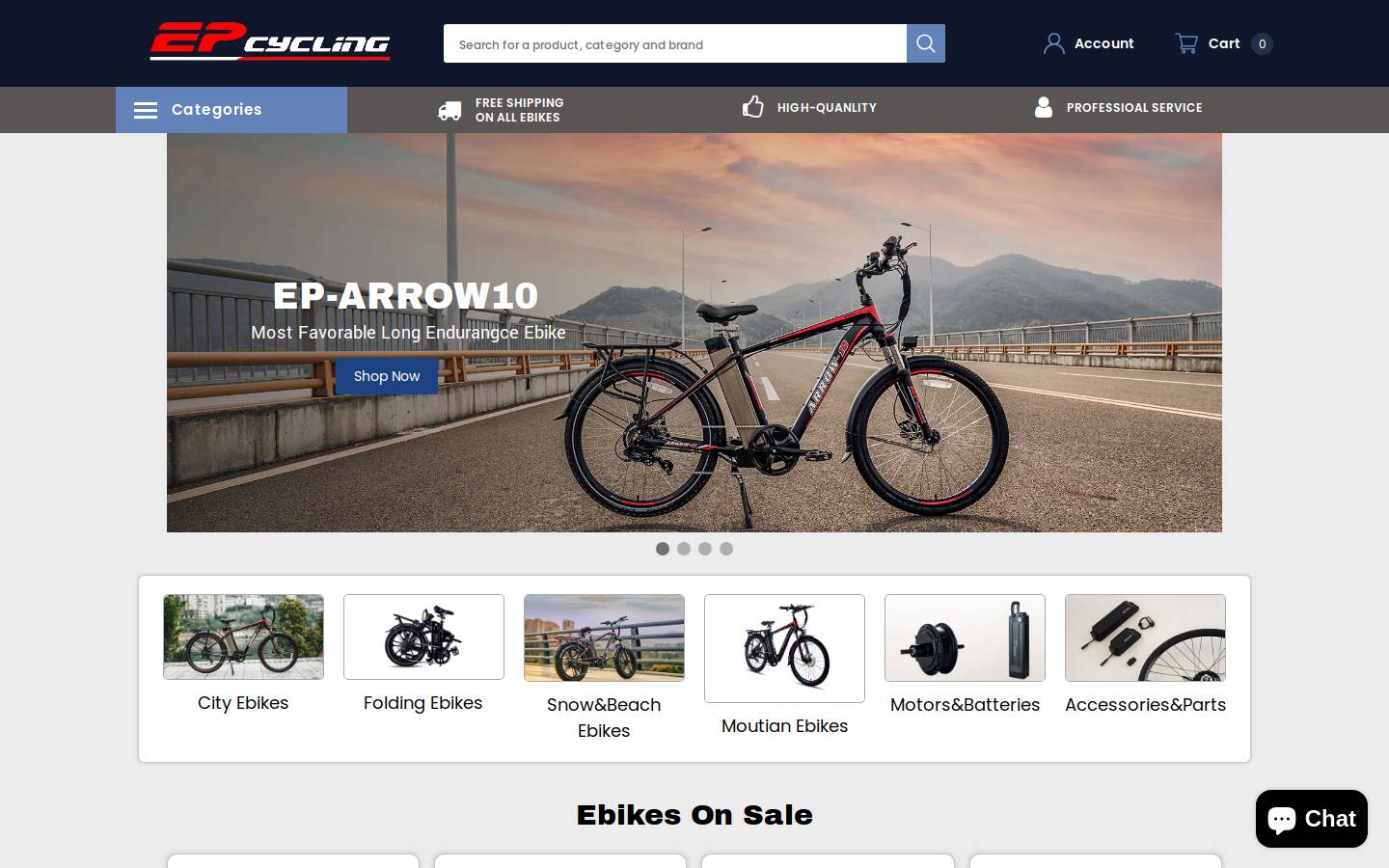 epcyclingbike.com homepage screenshot