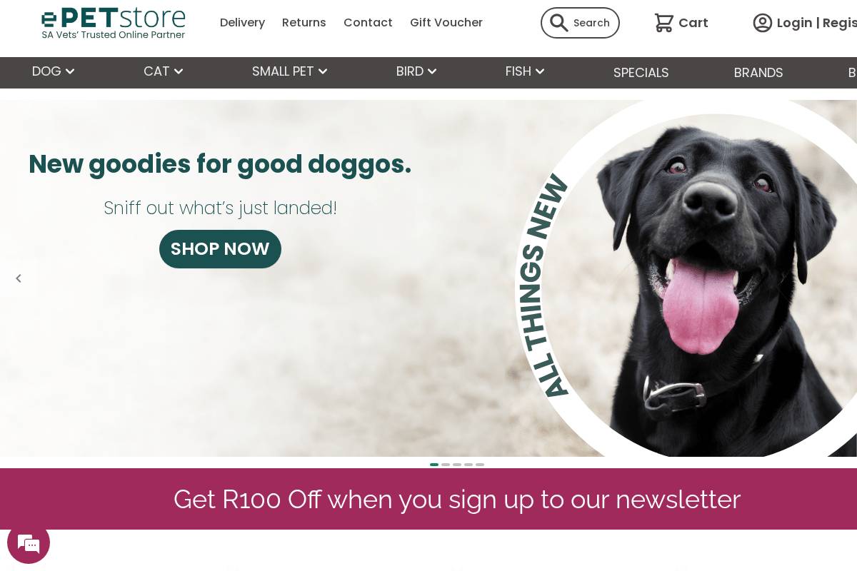 epetstore.co.za homepage screenshot