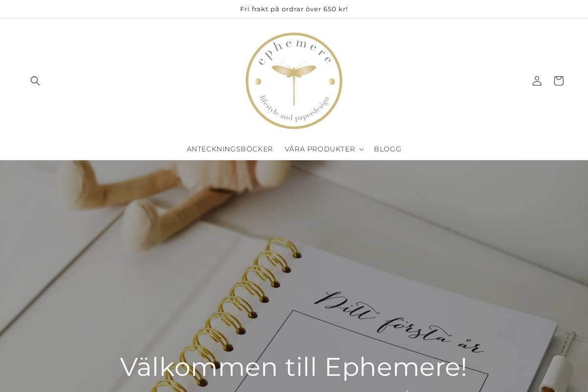 Ephemere homepage screenshot