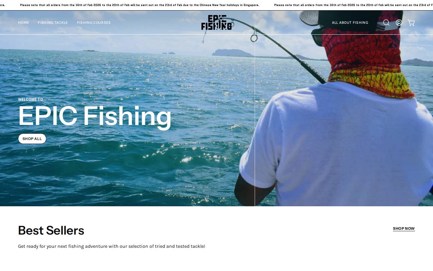 epic-fishing.com homepage screenshot