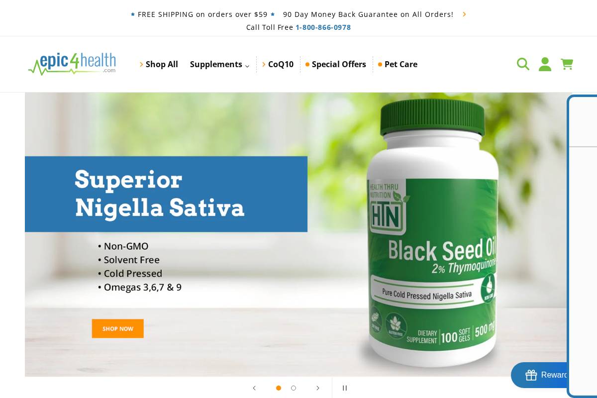 Epic4health homepage screenshot