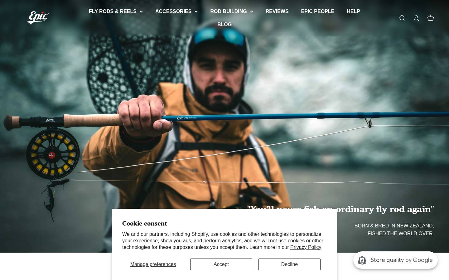 epicflyrods.com homepage screenshot