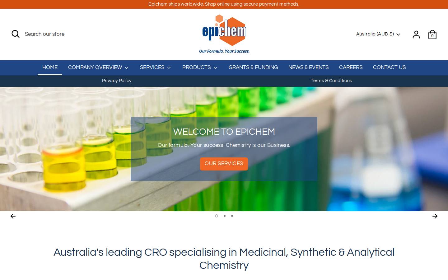 epichem.com homepage screenshot