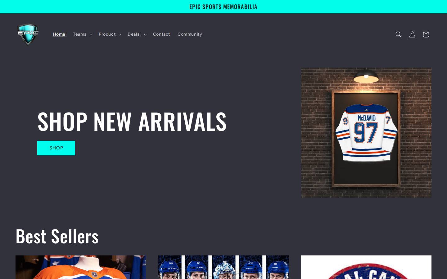 Epic Sports homepage screenshot