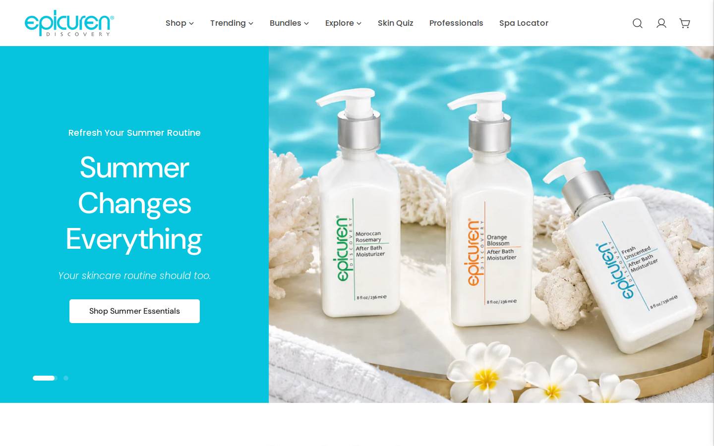 Epicuren homepage screenshot