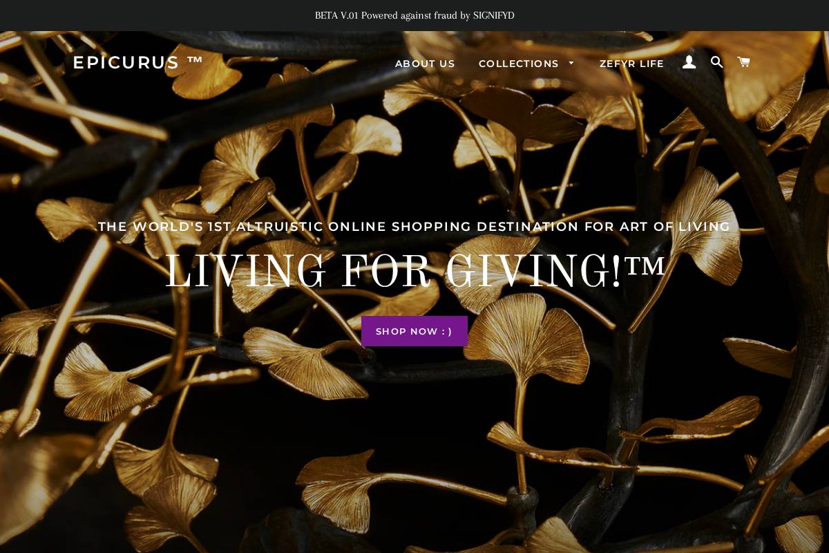 epicurus.life homepage screenshot