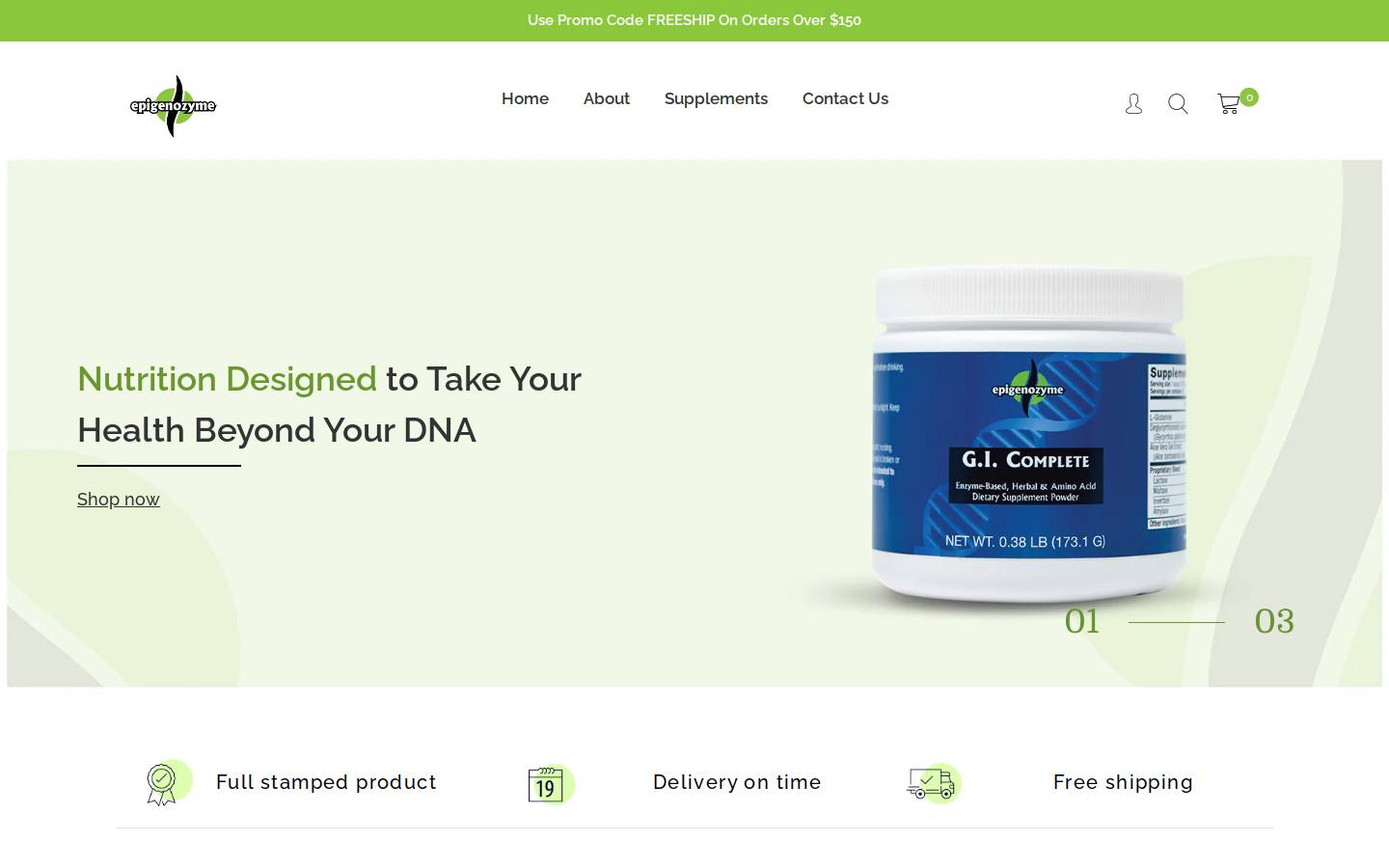 epigenozymenutrition.com homepage screenshot