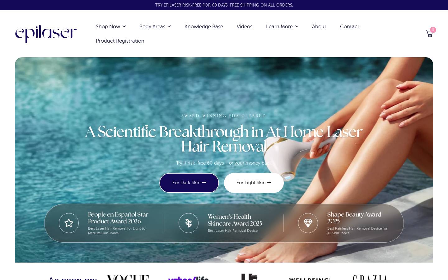 epilaser.com homepage screenshot