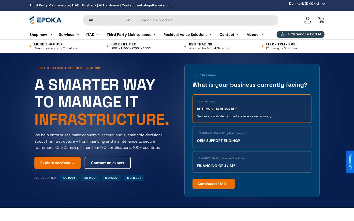 Epoka A/S homepage screenshot