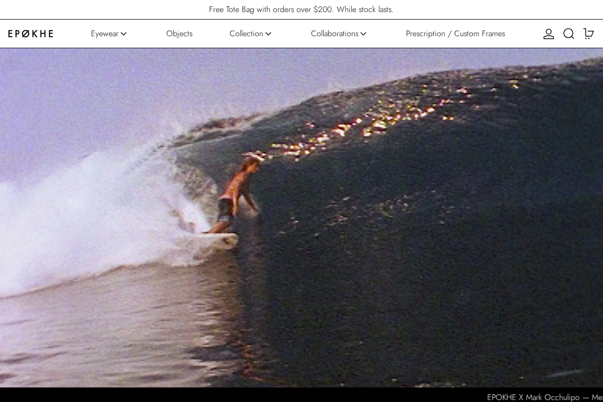 EPOKHE EYEWEAR homepage screenshot