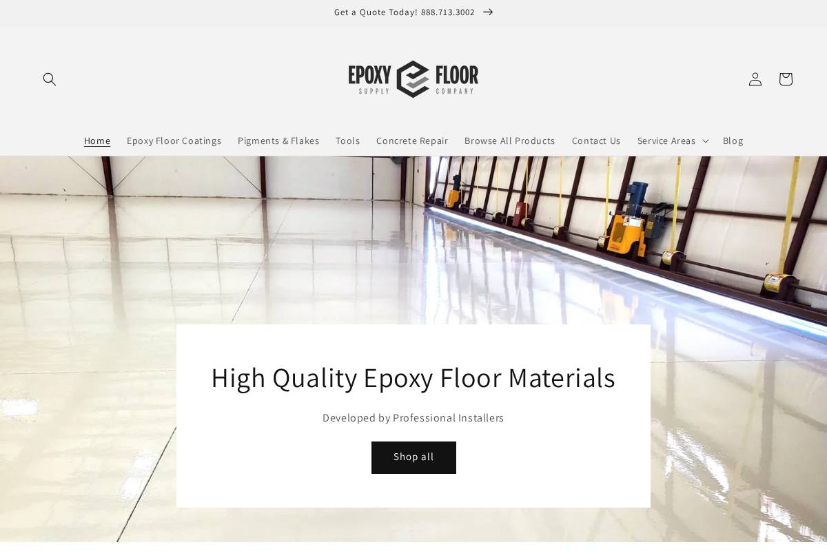 epoxyfloorsupplycompany.com homepage screenshot