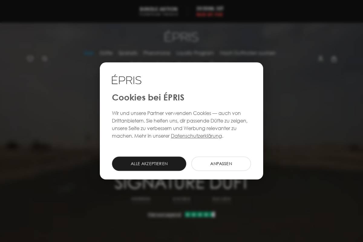 eprisfragrances.com homepage screenshot