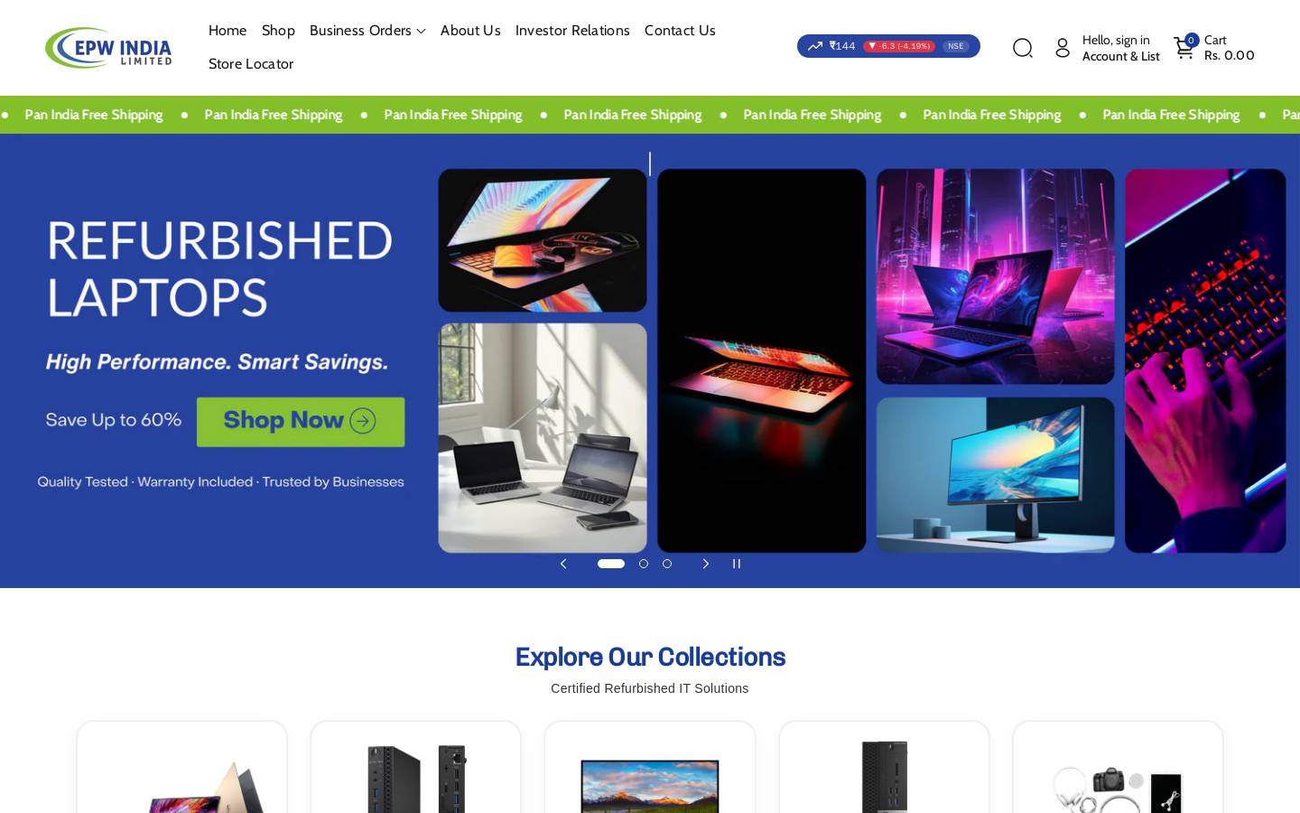 epwindia.com homepage screenshot