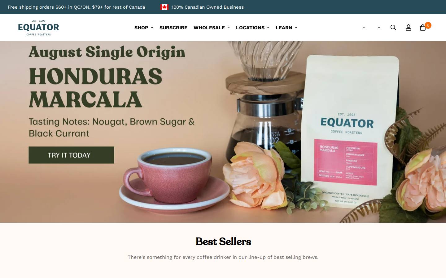 equator.ca homepage screenshot