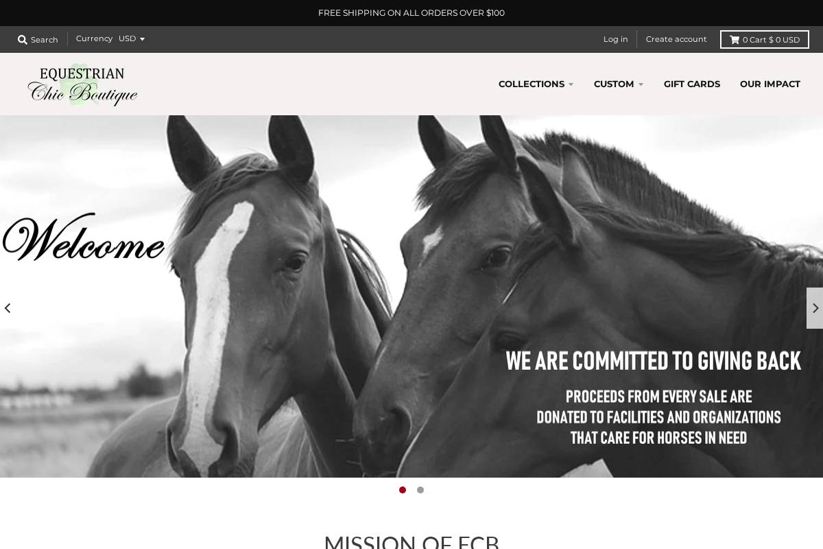 equestrianchicboutique.com homepage screenshot