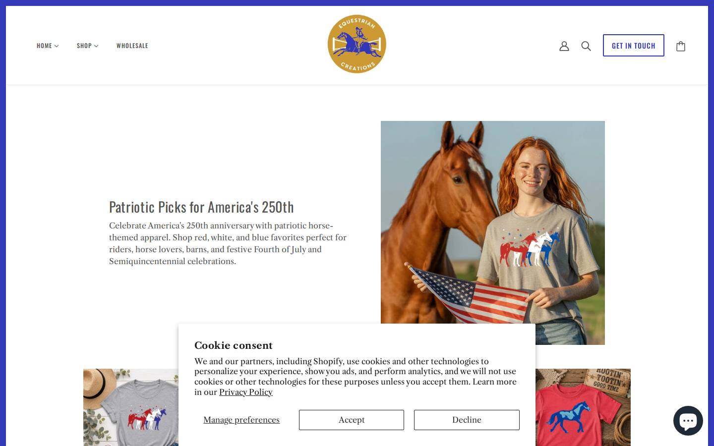 equestriancreations.com homepage screenshot
