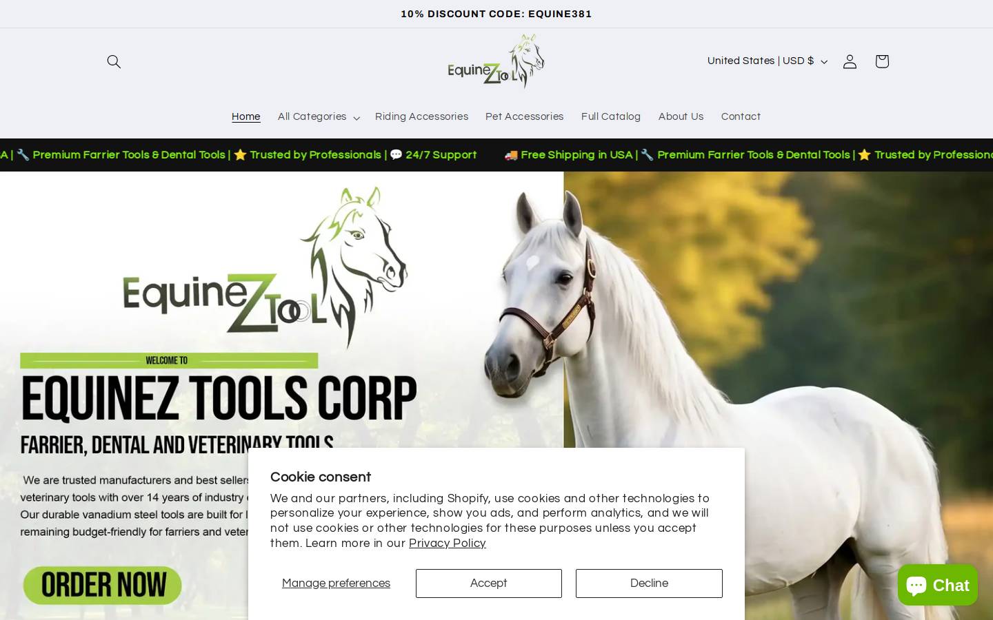 equine-tools.com homepage screenshot