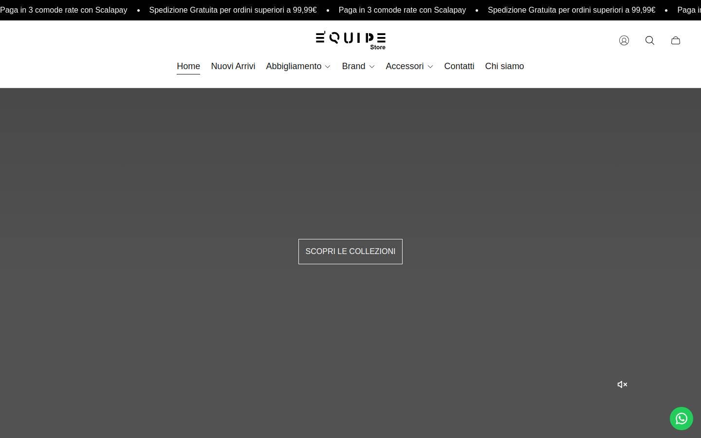equipestore.it homepage screenshot