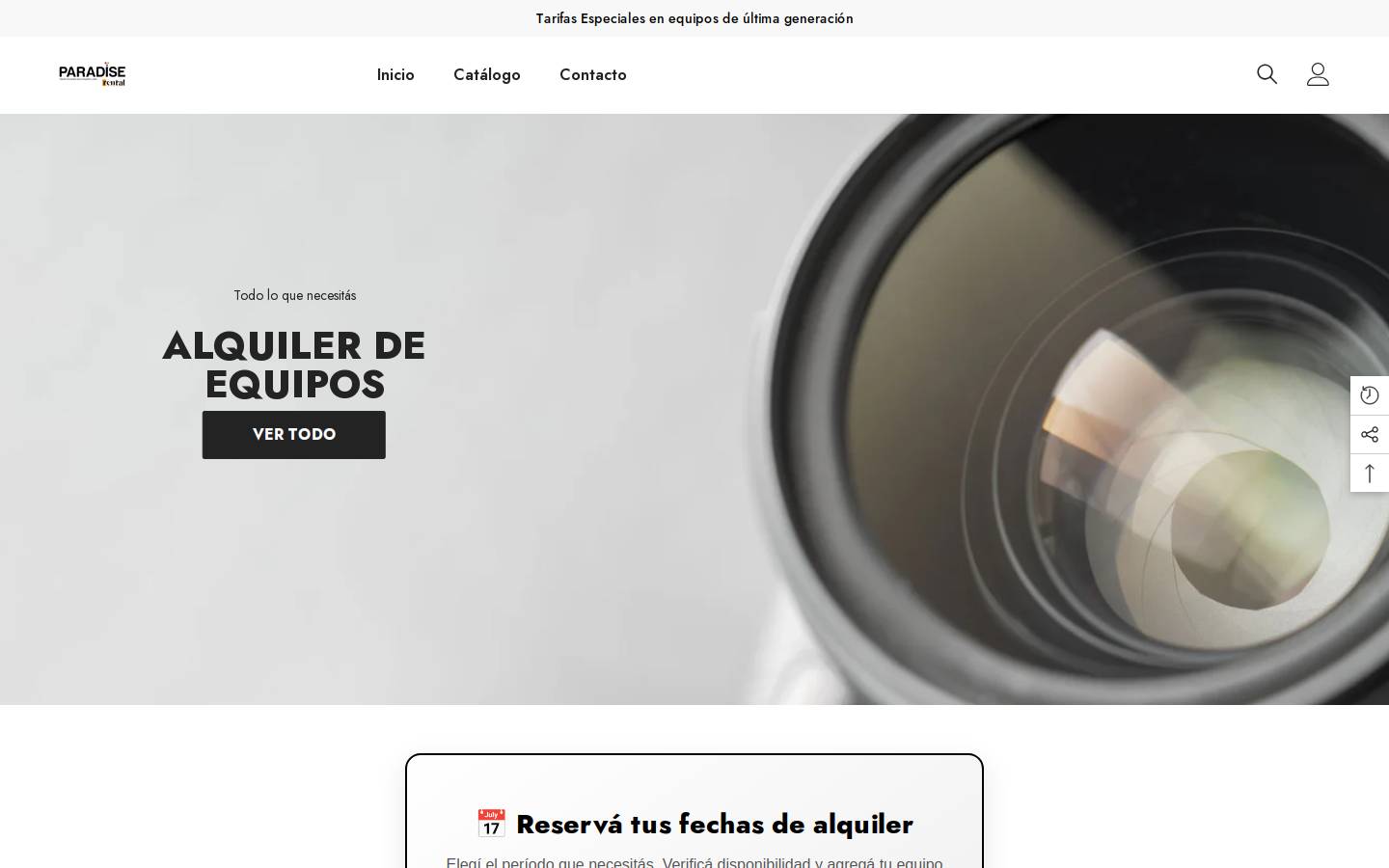 equiposdealquiler.com homepage screenshot