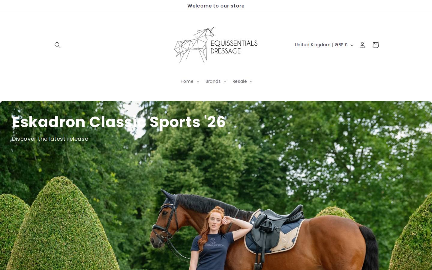 Equissentialsdressage homepage screenshot