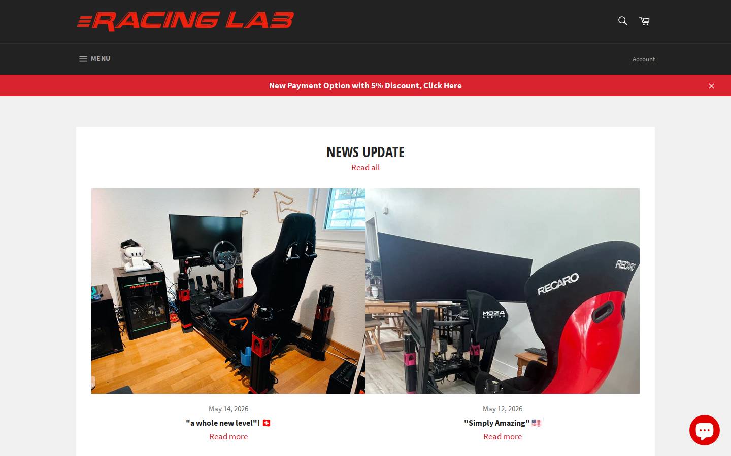 Eracing Lab homepage screenshot