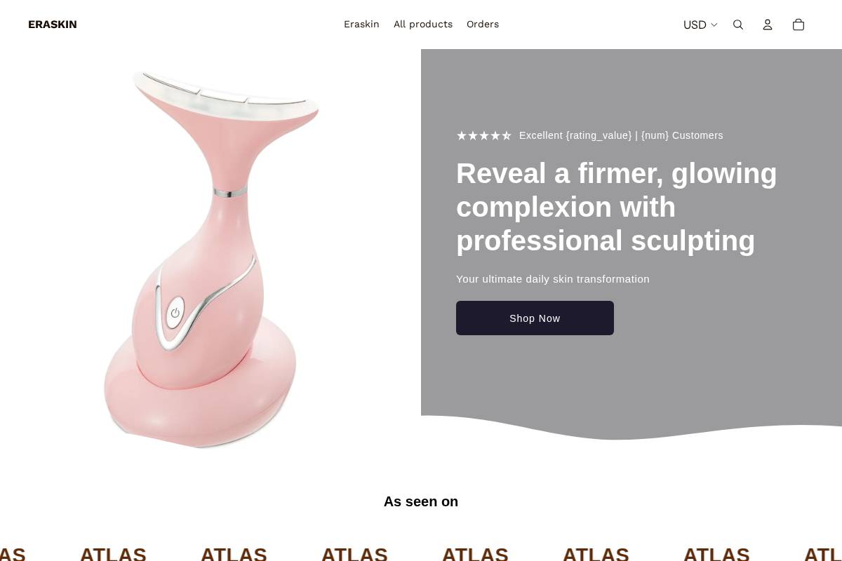 eraskin.store homepage screenshot