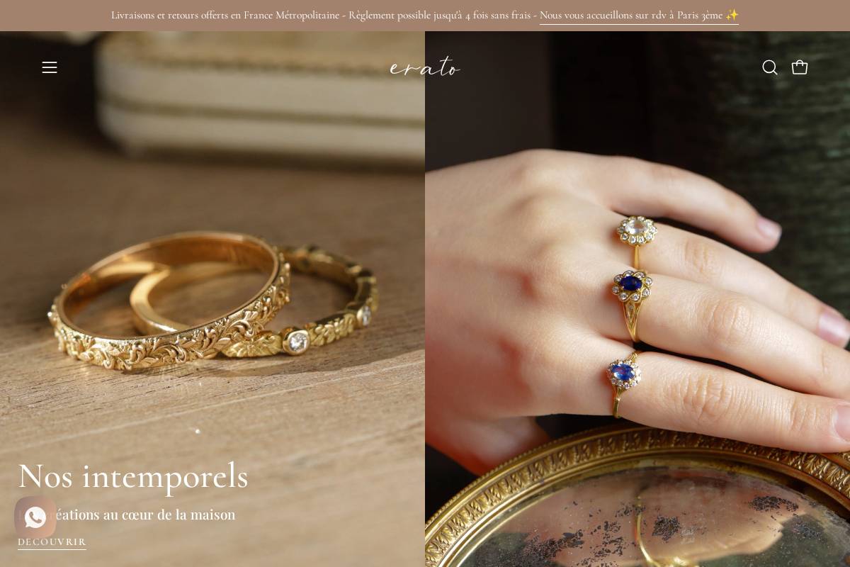 Erato Paris homepage screenshot