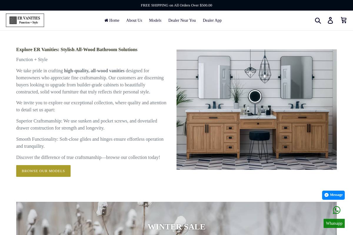 erbathvanity.com homepage screenshot